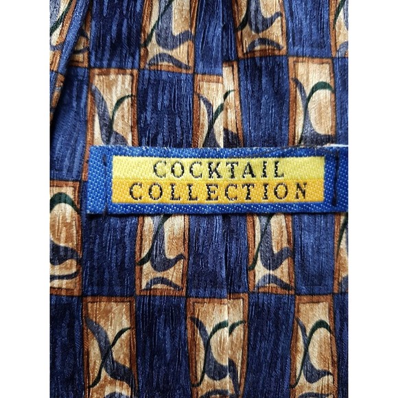 Martini As Seen Under the Microscope Cocktail Collection 100% Silk Tie 56 inches - Picture 8 of 8